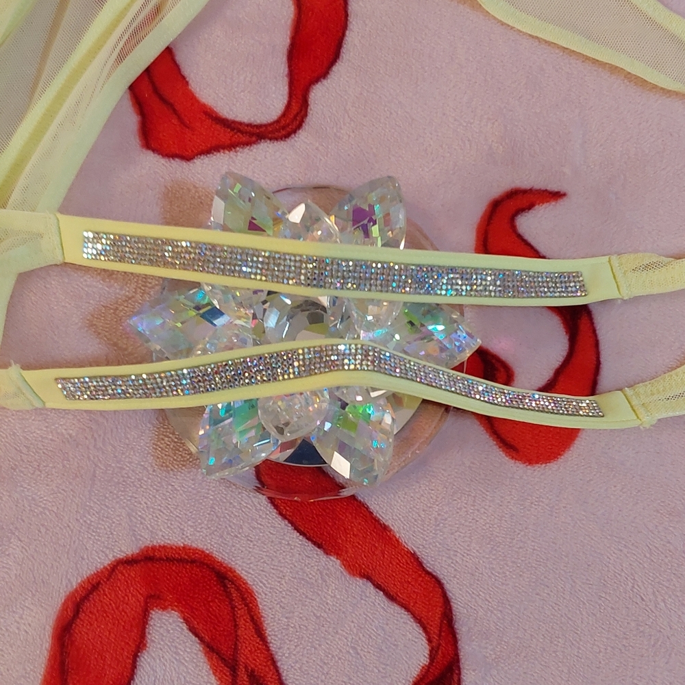 💛 XXL VS Very Sexy Sheer Shine Mesh Iridescent Shine Strap Thong Panty 💛 - Picture 5 of 11